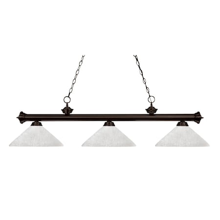 Z-Lite Riviera 3 Light Billiard Light, Bronze & White Linen 200-3BRZ-AWL14